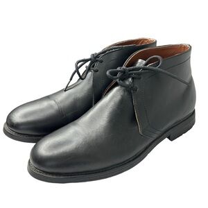 TOMMY HILFIGER Mens Chukka Boots 11 M Black Leather Oxford Boot Rubber Sole EUC